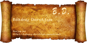 Békésy Dorottya névjegykártya